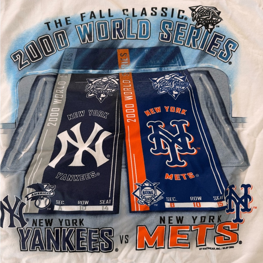 Vintage 2000 MLB Subway Series World Series T-Shirt New York Yankees vs Mets XXL